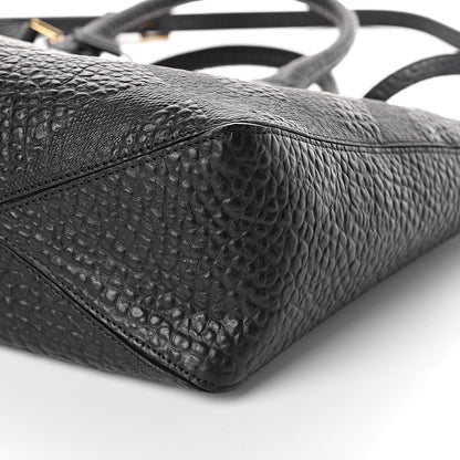 Burberry Heritage Grain Check Embossed Medium Dewsbury Tote Black 8 of 8