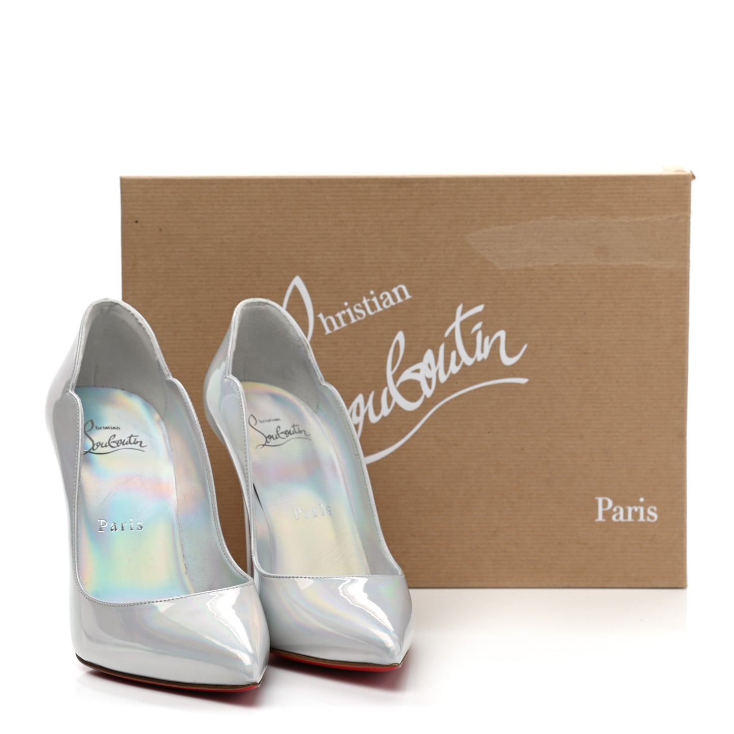 Metallic Patent Psychic Hot Chick 100 Pumps 35 White