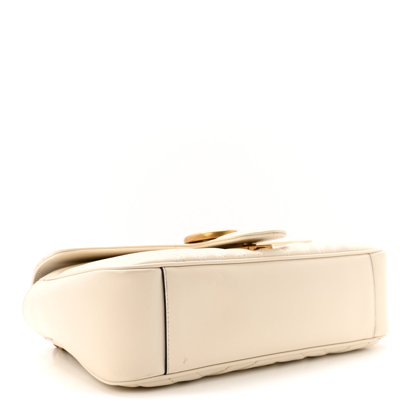 Calfskin Matelasse Small GG Marmont Shoulder Bag White