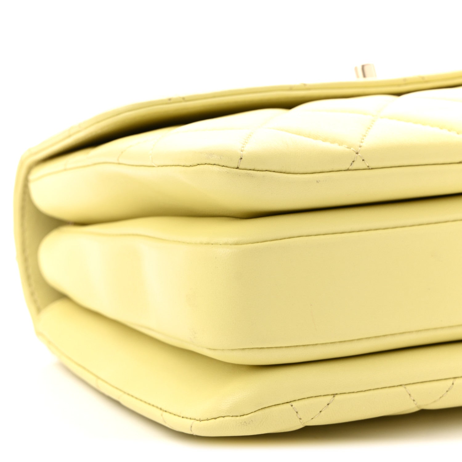 Chanel Lambskin Quilted Small Trendy CC Flap Dual Handle Bag Yellow 9 of 10
