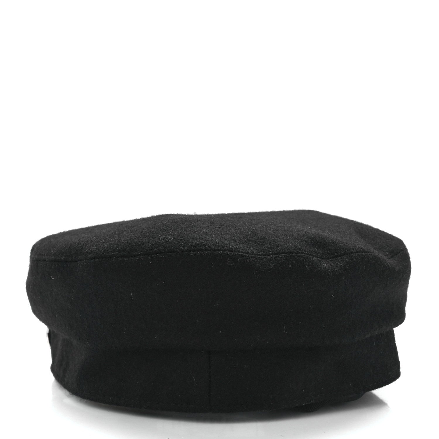 Hermes Wool Flannel Embroidered Womens Cabourg En Finesse Cap 57 Black 5 of 8