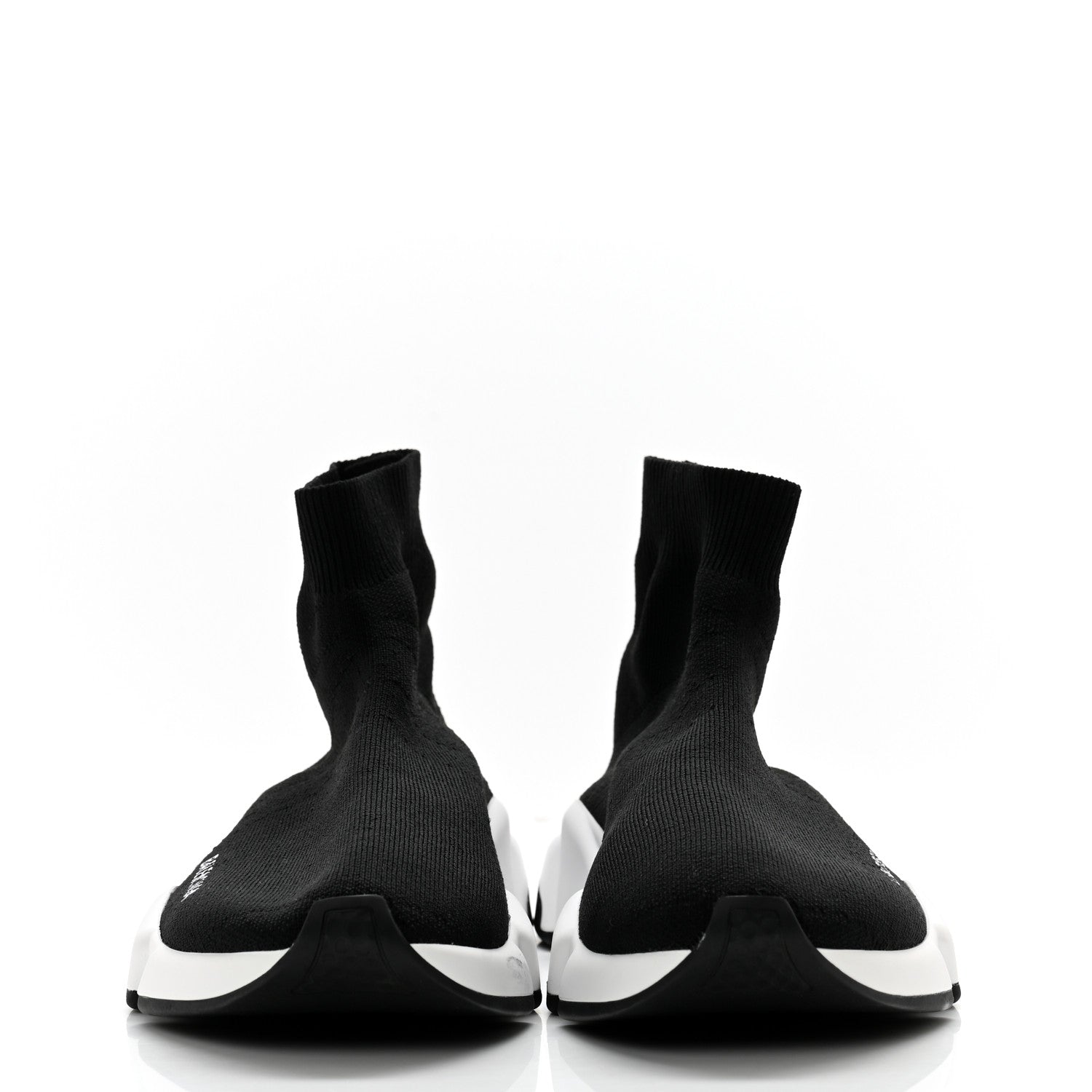 Balenciaga Neoprene Knit Womens Speed Sneakers 38 Black White 2 of 10