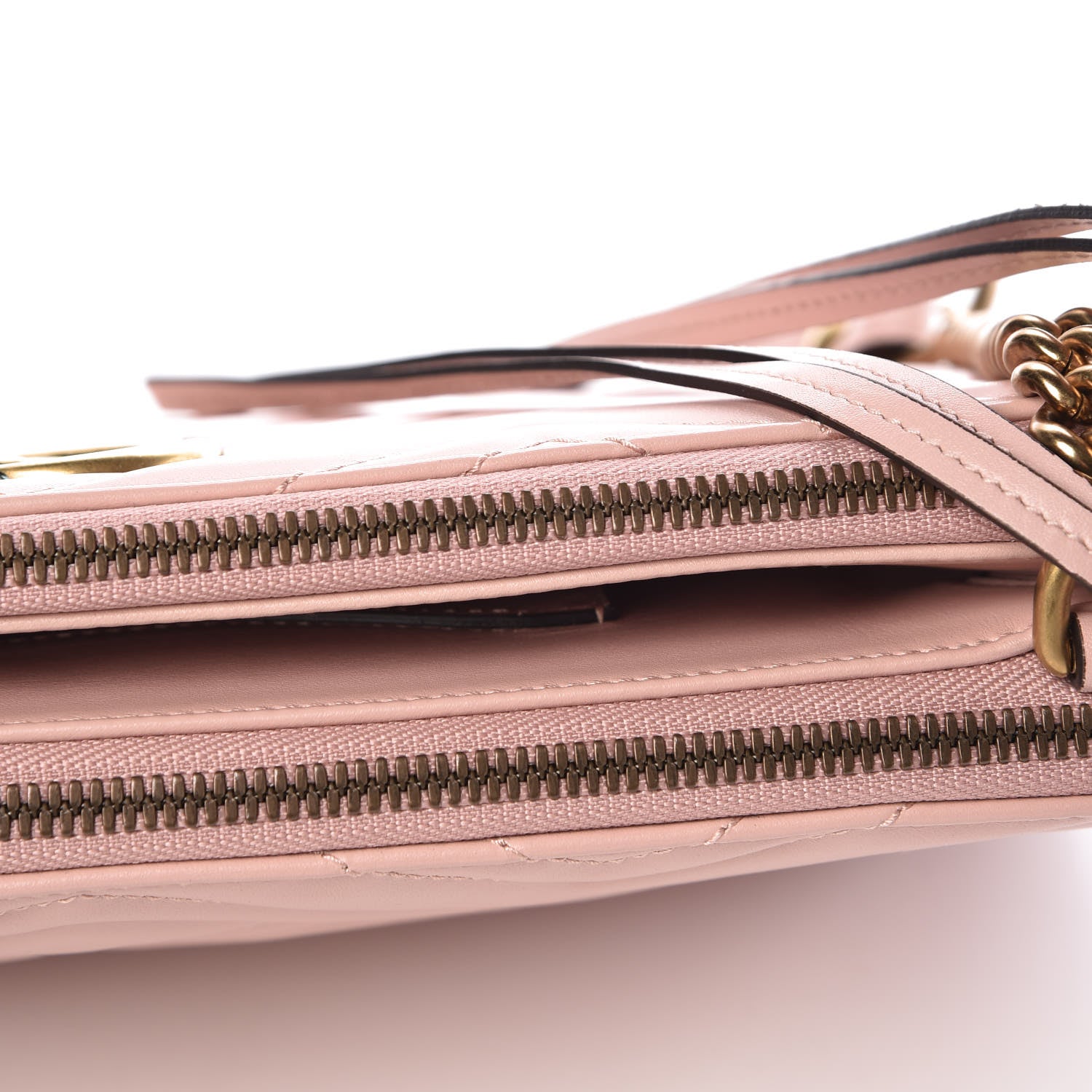 Gucci Calfskin Matelasse GG Marmont Double Zip Chain Bag Perfect Pink 13 of 13