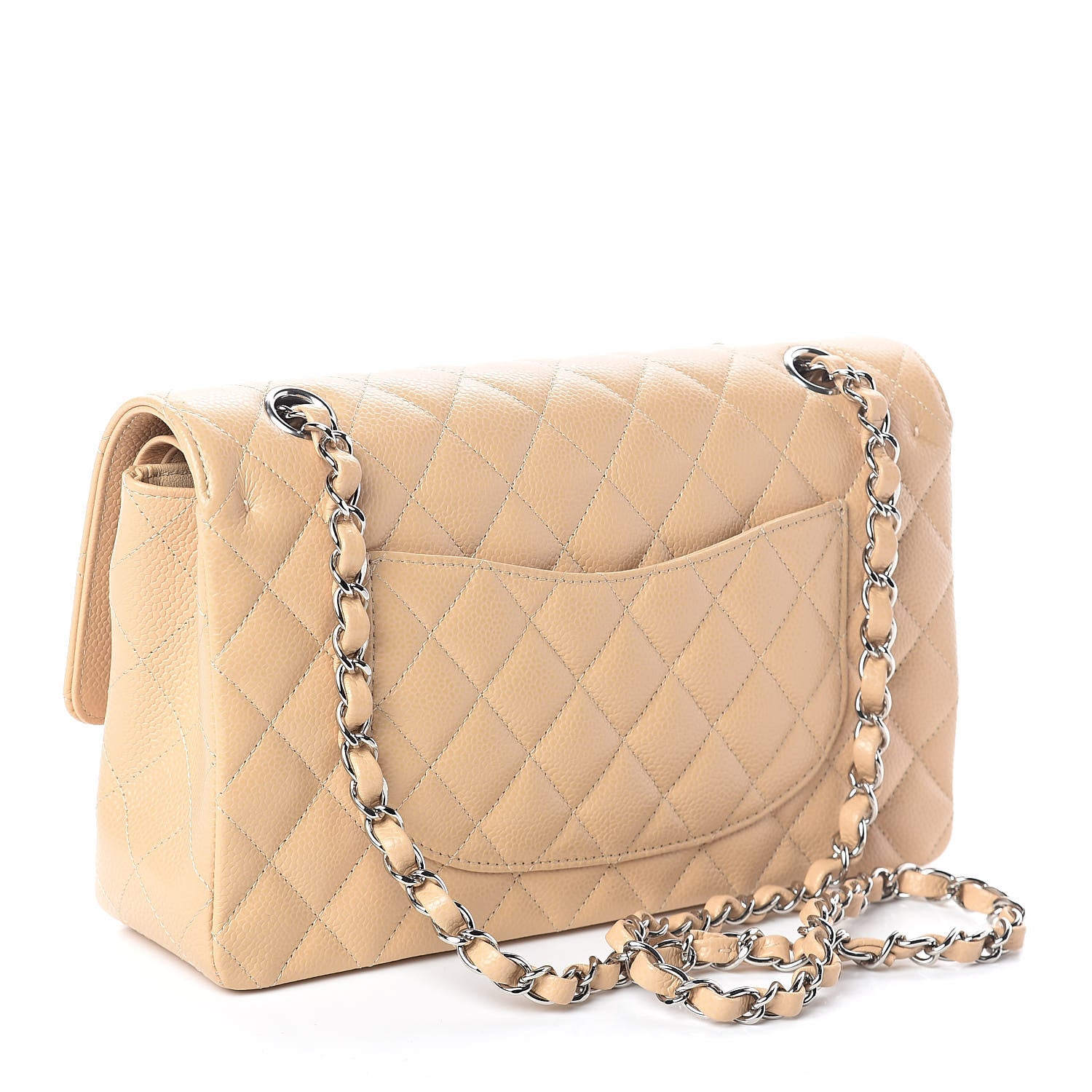 Chanel Caviar Quilted Medium Double Flap Beige 3 of 10