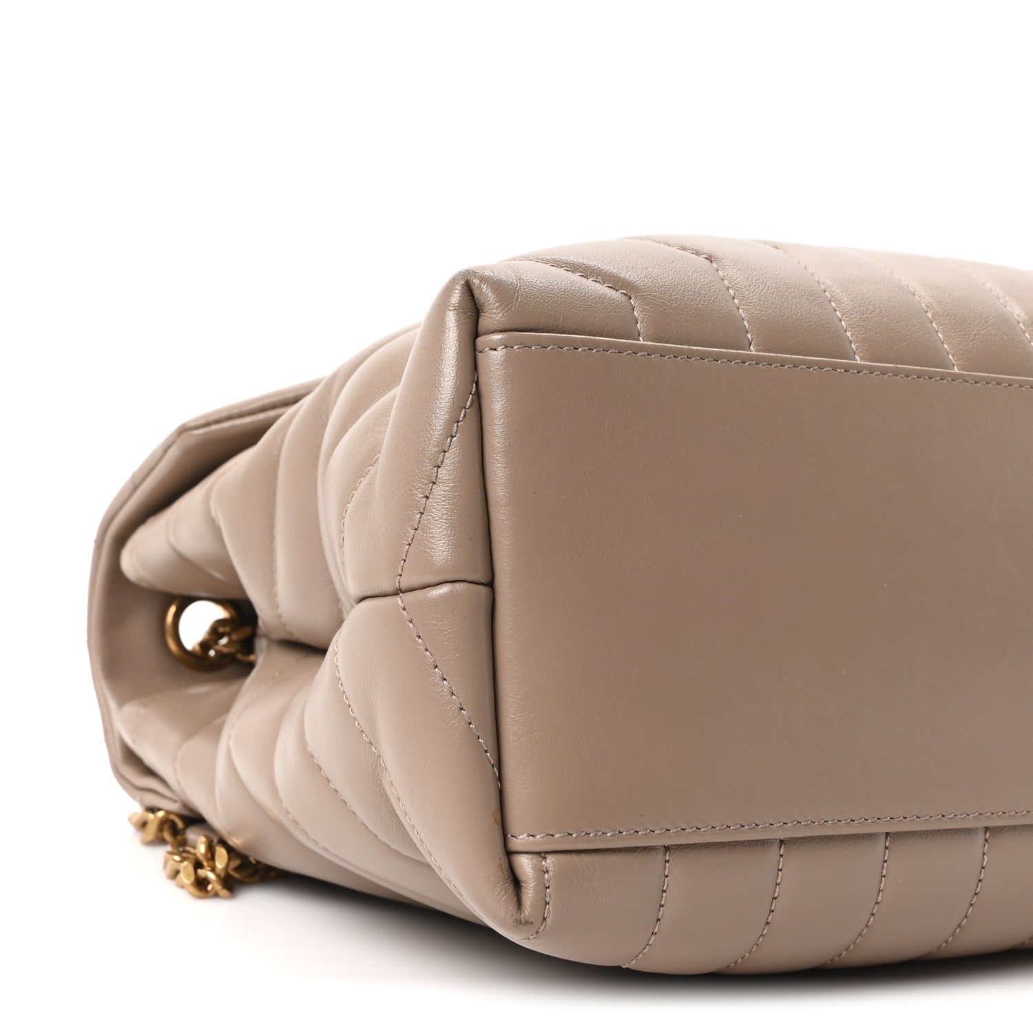 Saint Laurent Calfskin Y Quilted Monogram Medium Loulou Chain Satchel Dusty Grey 9 of 10