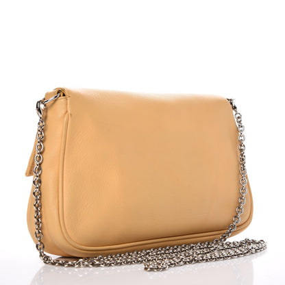 Fendi Vitello Flamingo Enamel Fendista Pouchette Crossbody Yellow 3 of 10