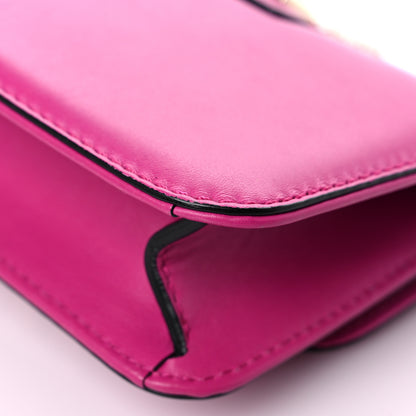 Valentino Garavani Vitello Mini Glam Lock Rockstud Flap Fuxia 10 of 14