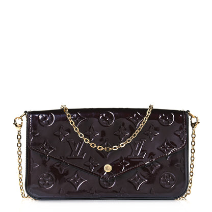 Louis Vuitton Vernis Pochette Felicie Chain Wallet Amarante 1 of 10