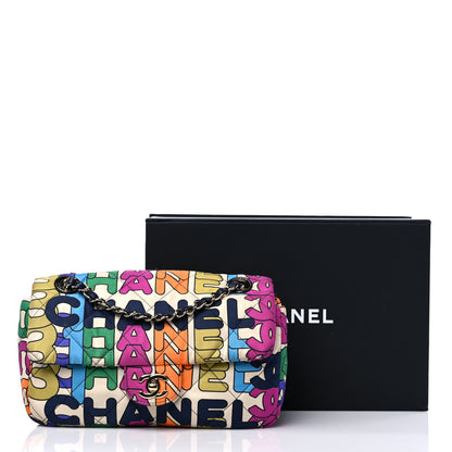 Chanel Printed Fabric Quilted Logo Single Flap Bag Multicolor 11 of 11