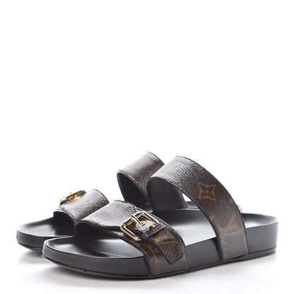 Louis Vuitton Monogram Bom Dia Mule Sandals 36 Black 3 of 10