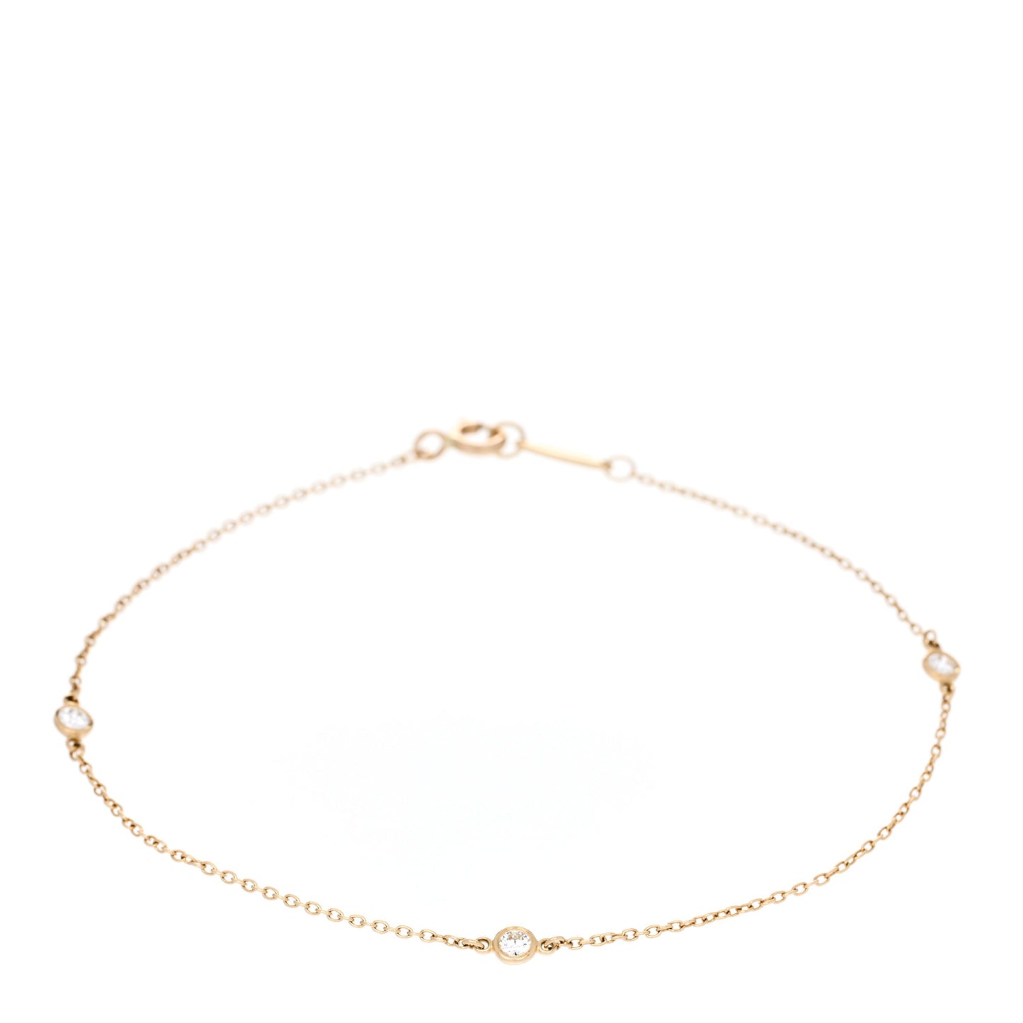 18K Yellow Gold Diamond .15ctw Elsa Peretti Diamonds by the Yard Station Bracelet