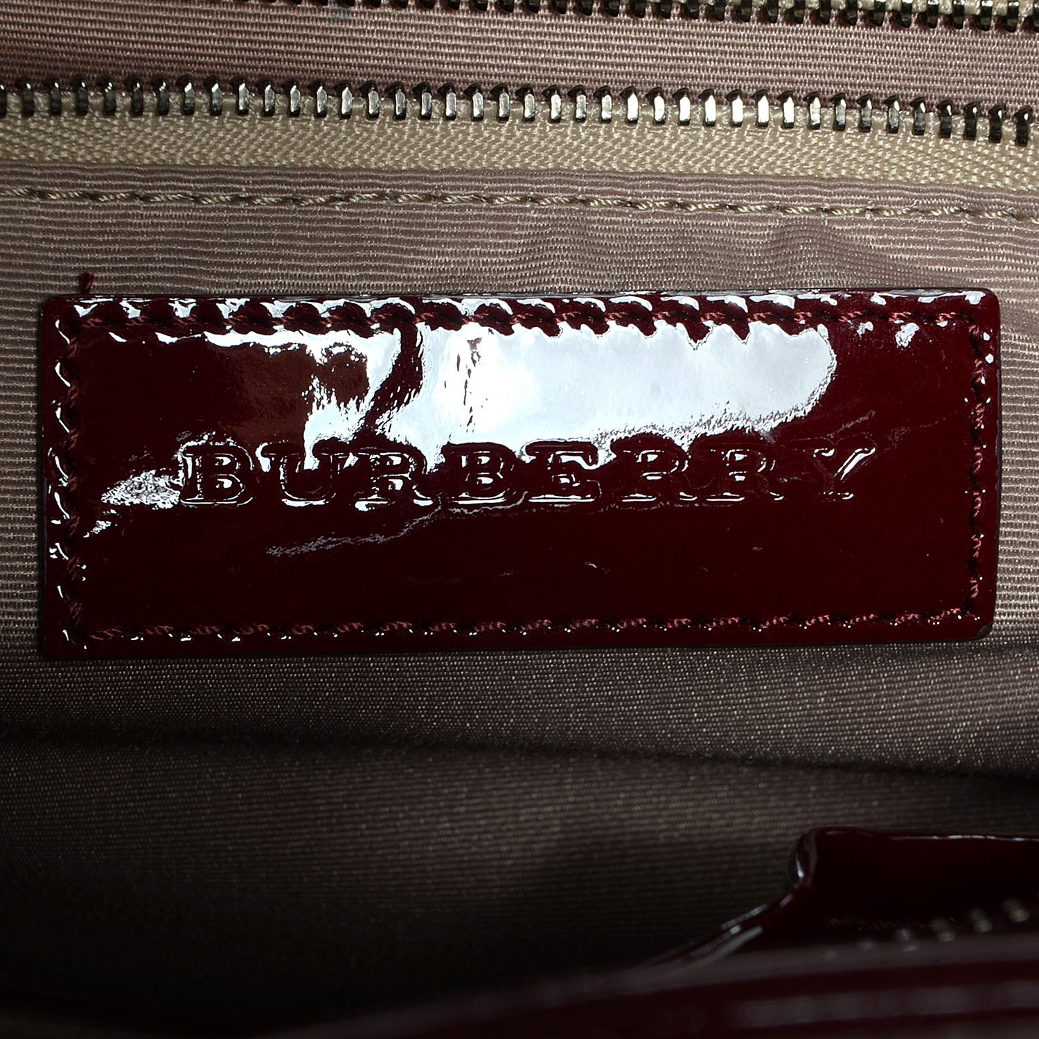 Burberry Patent Trim Supernova Check Ashmore Tote Red 6 of 9