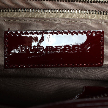 Burberry Patent Trim Supernova Check Ashmore Tote Red 6 of 9