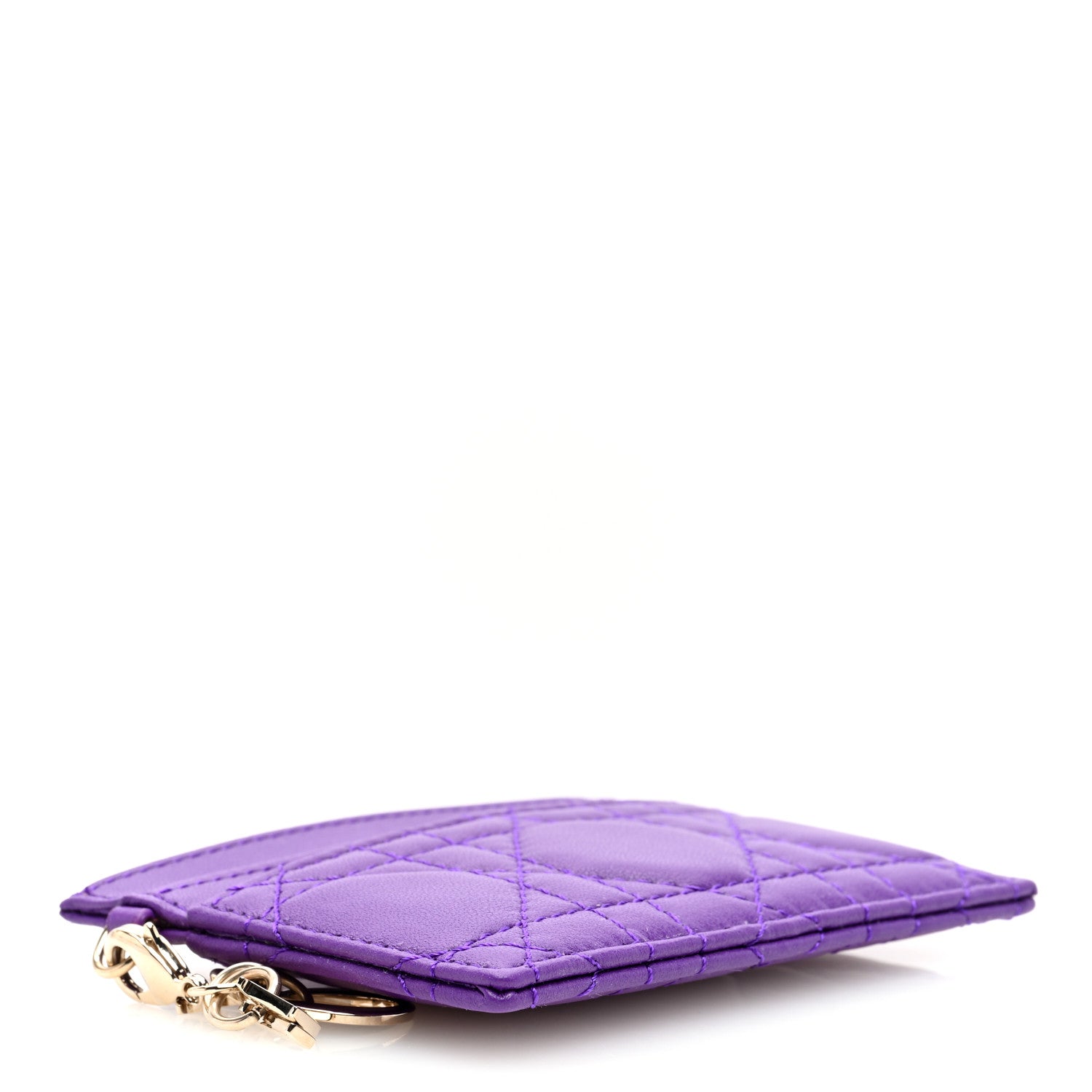 Christian Dior Lambskin Cannage Lady Dior Card Holder Purple 4 of 7
