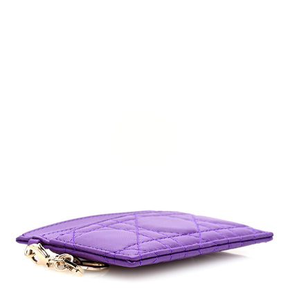 Christian Dior Lambskin Cannage Lady Dior Card Holder Purple 4 of 7