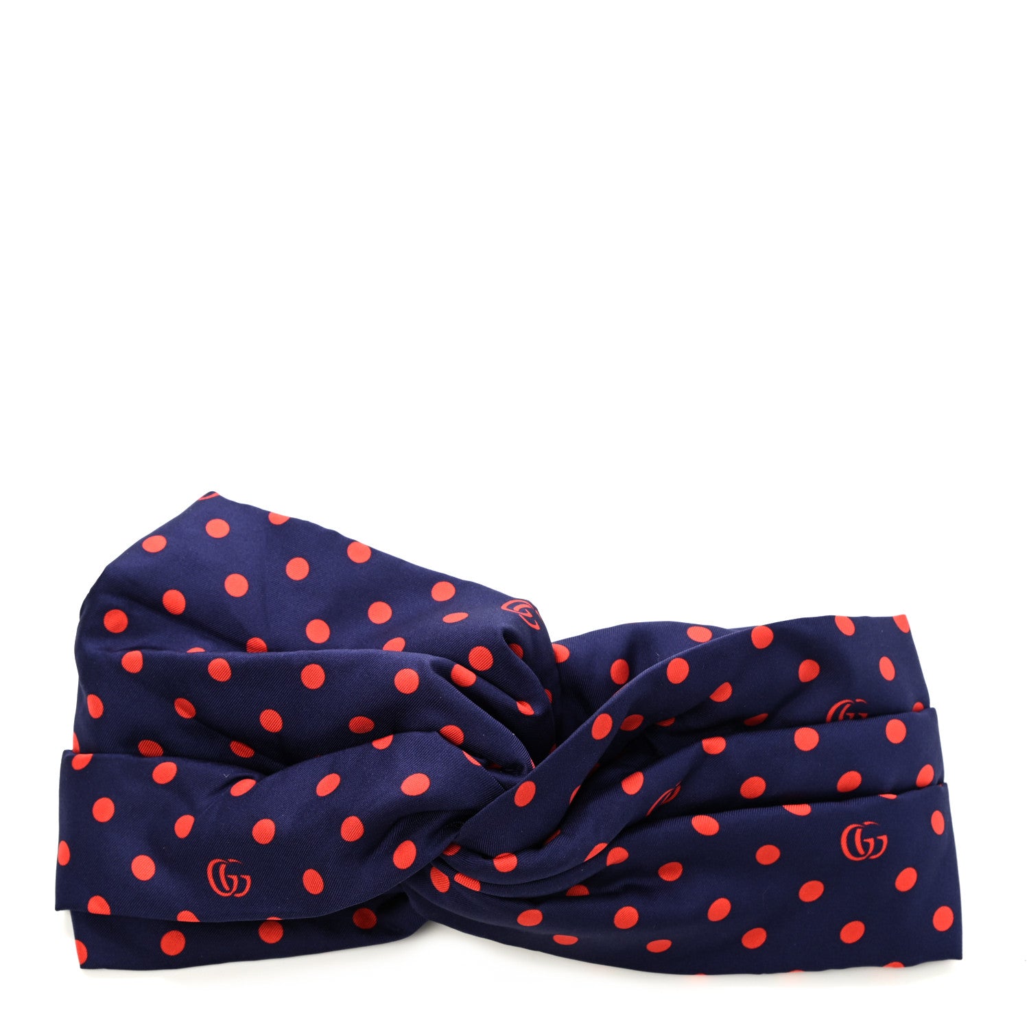 Gucci Silk Polka Dot Headband M Blue Red 1 of 5