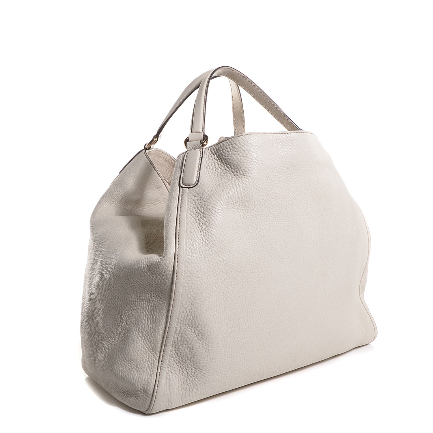 Gucci Pebbled Calfskin Large Soho Shoulder Bag Off White 3 of 9