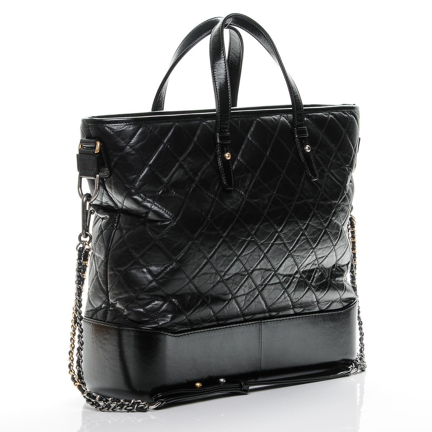 Chanel Calfskin Quilted Large Gabrielle Shopping Tote Black 3 of 7