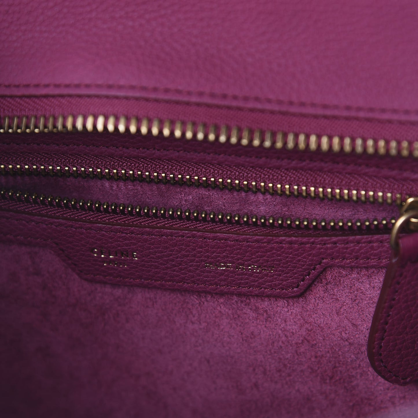 Baby Drummed Calfskin Micro Luggage Plum
