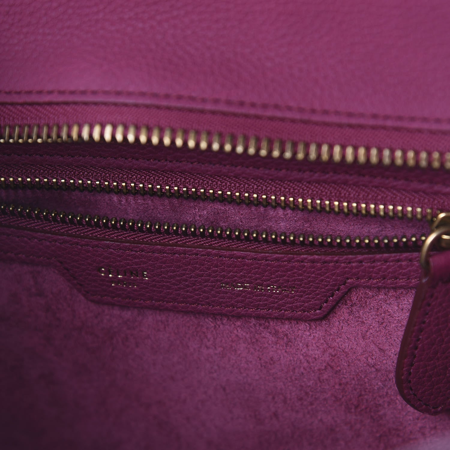 Celine Baby Drummed Calfskin Micro Luggage Plum 7 of 8