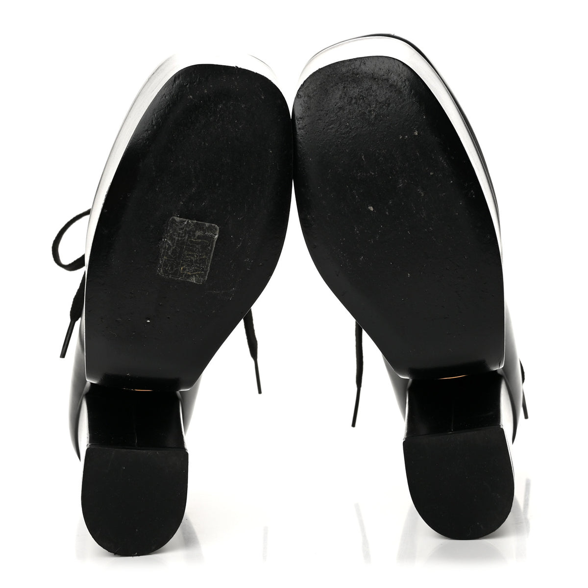Gucci Malaga Kid Otis Lace Up Platform Pumps 36.5 Black 6 of 11