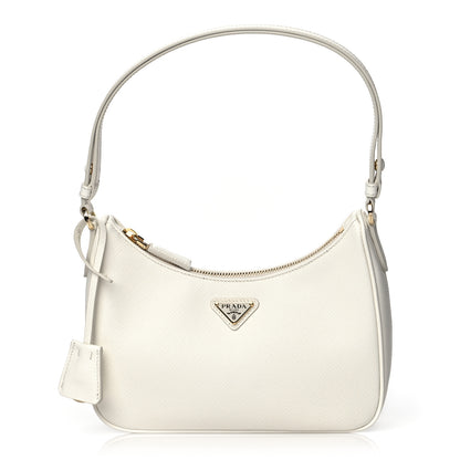 Prada Saffiano Lux Mini Re-Edition Shoulder Bag White 1 of 9