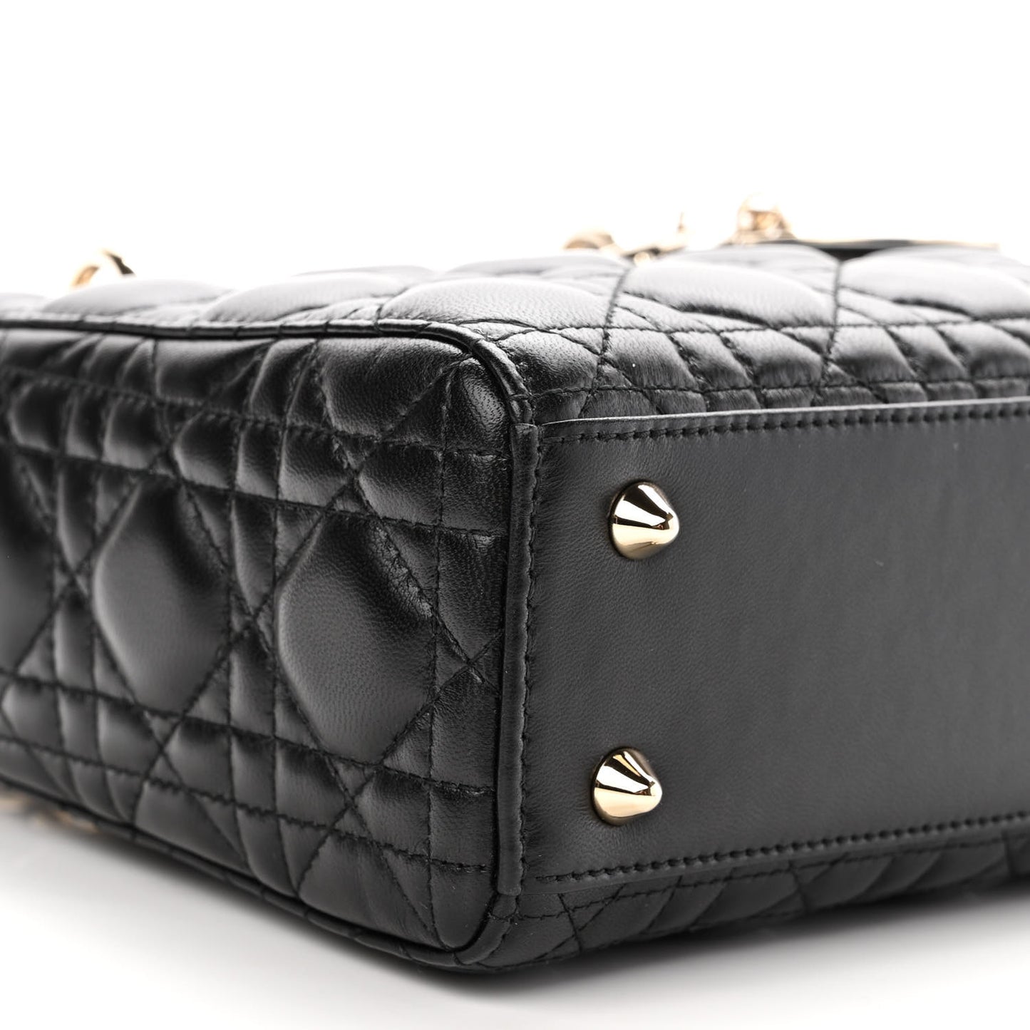 Lambskin Cannage Small Lucky Badges My Lady Dior Black