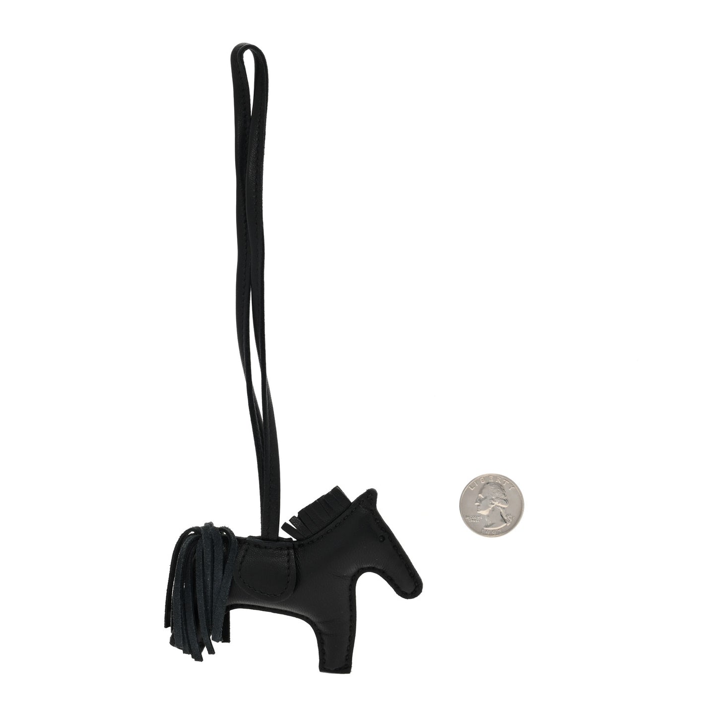 Milo Lambskin Grigri Rodeo Horse Bag Charm PM So Black