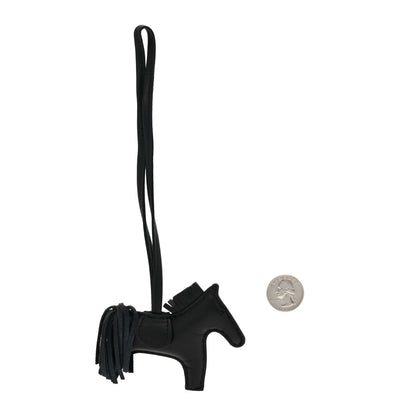 Hermes Milo Lambskin Grigri Rodeo Horse Bag Charm PM So Black 2 of 4