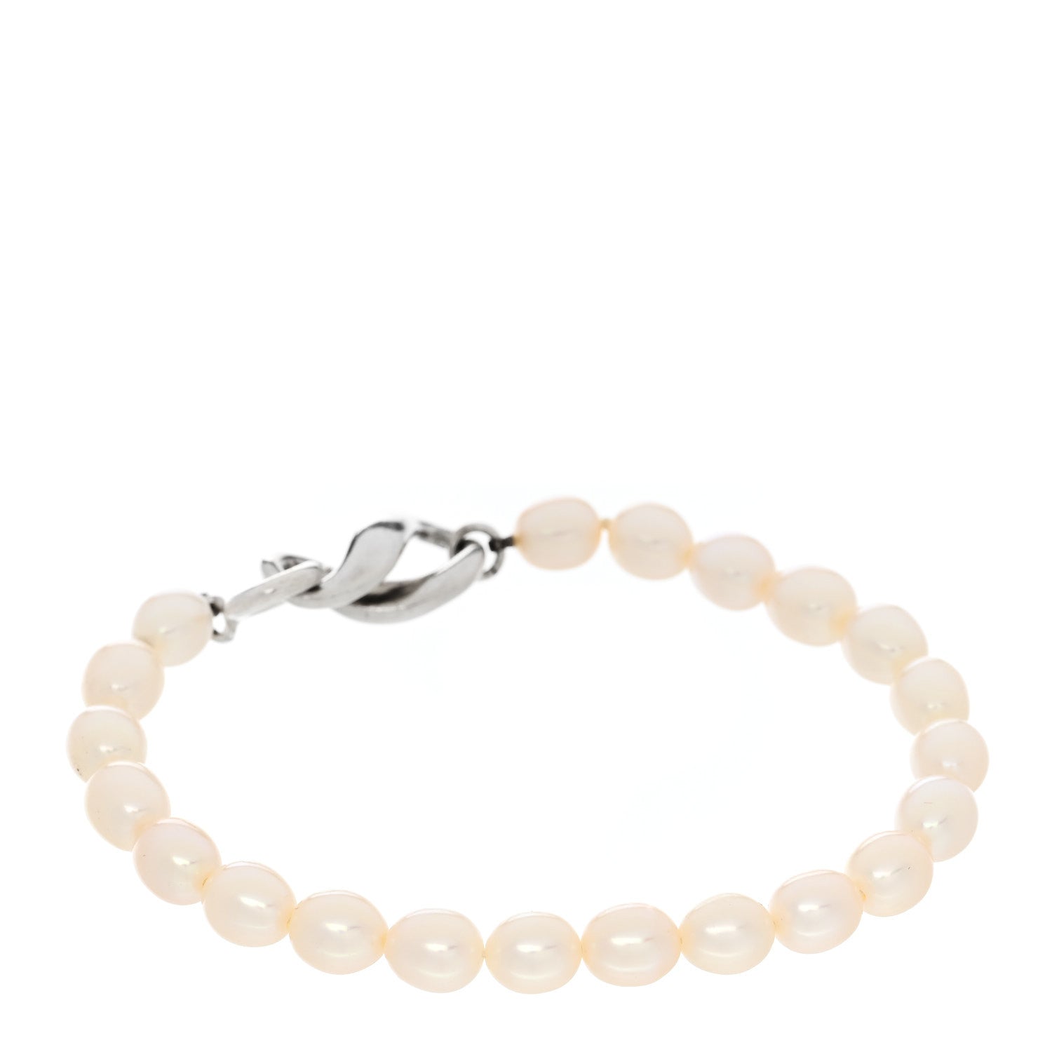 Tiffany Sterling Silver Cultured Pearl Figure 8 Bracelet 3 of 4