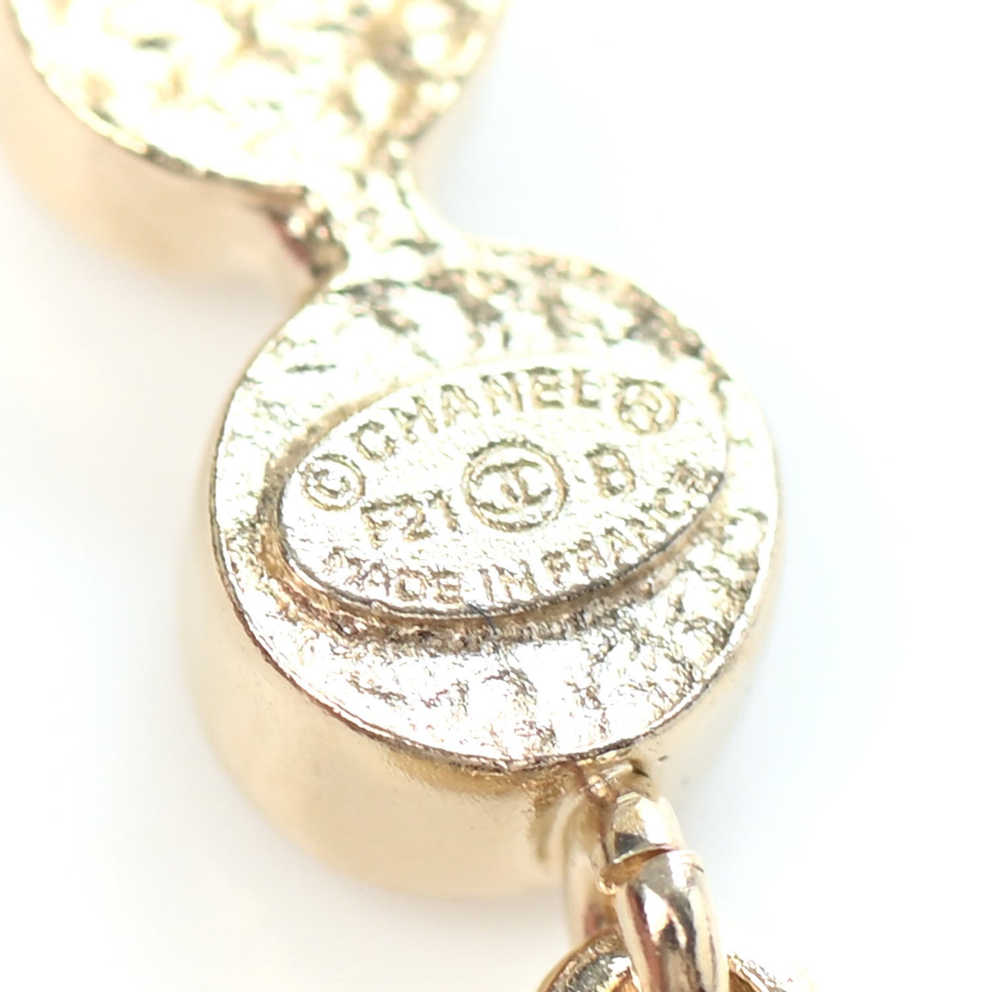 Crystal CC Drop Earrings Gold
