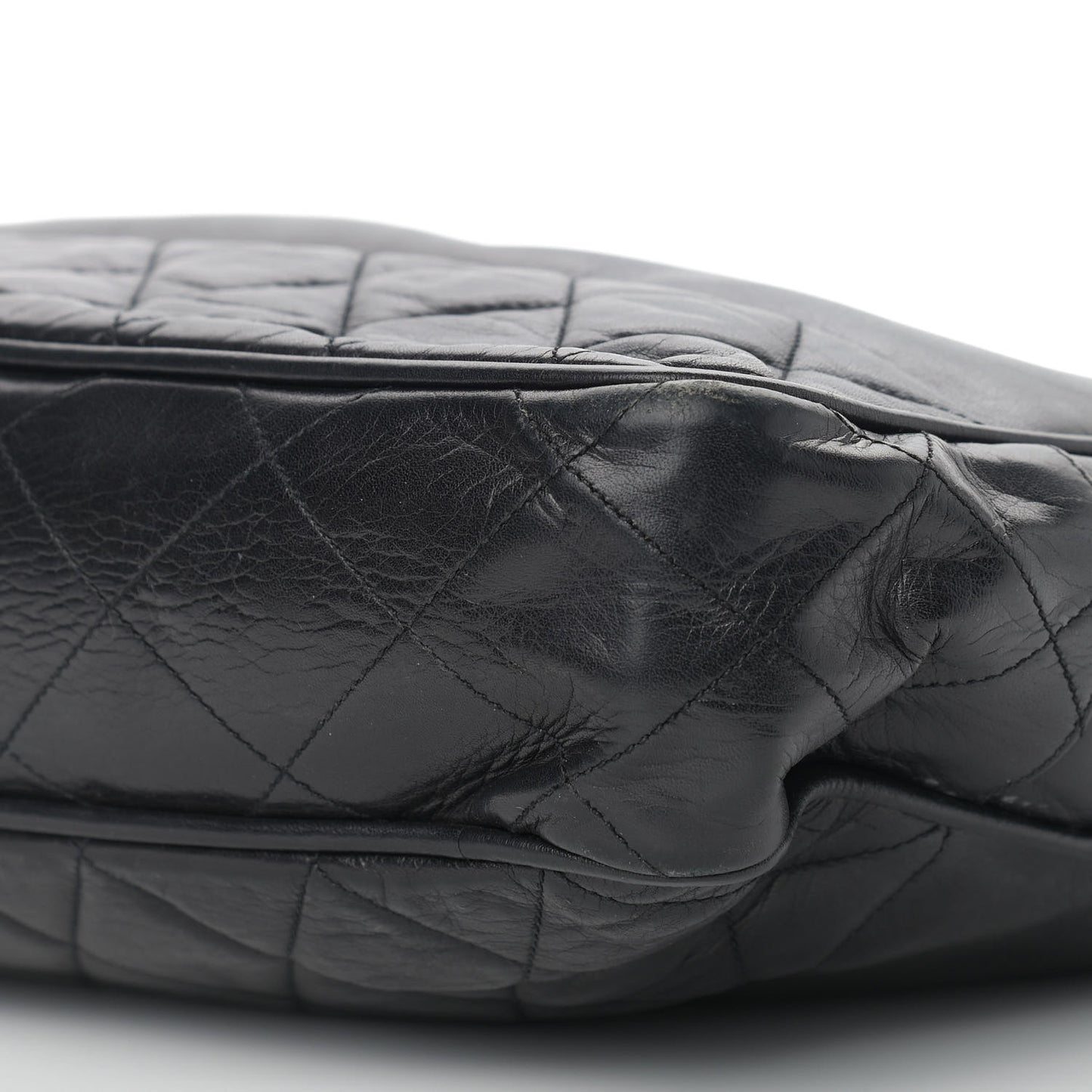 Lambskin Quilted Shoulder Bag Black