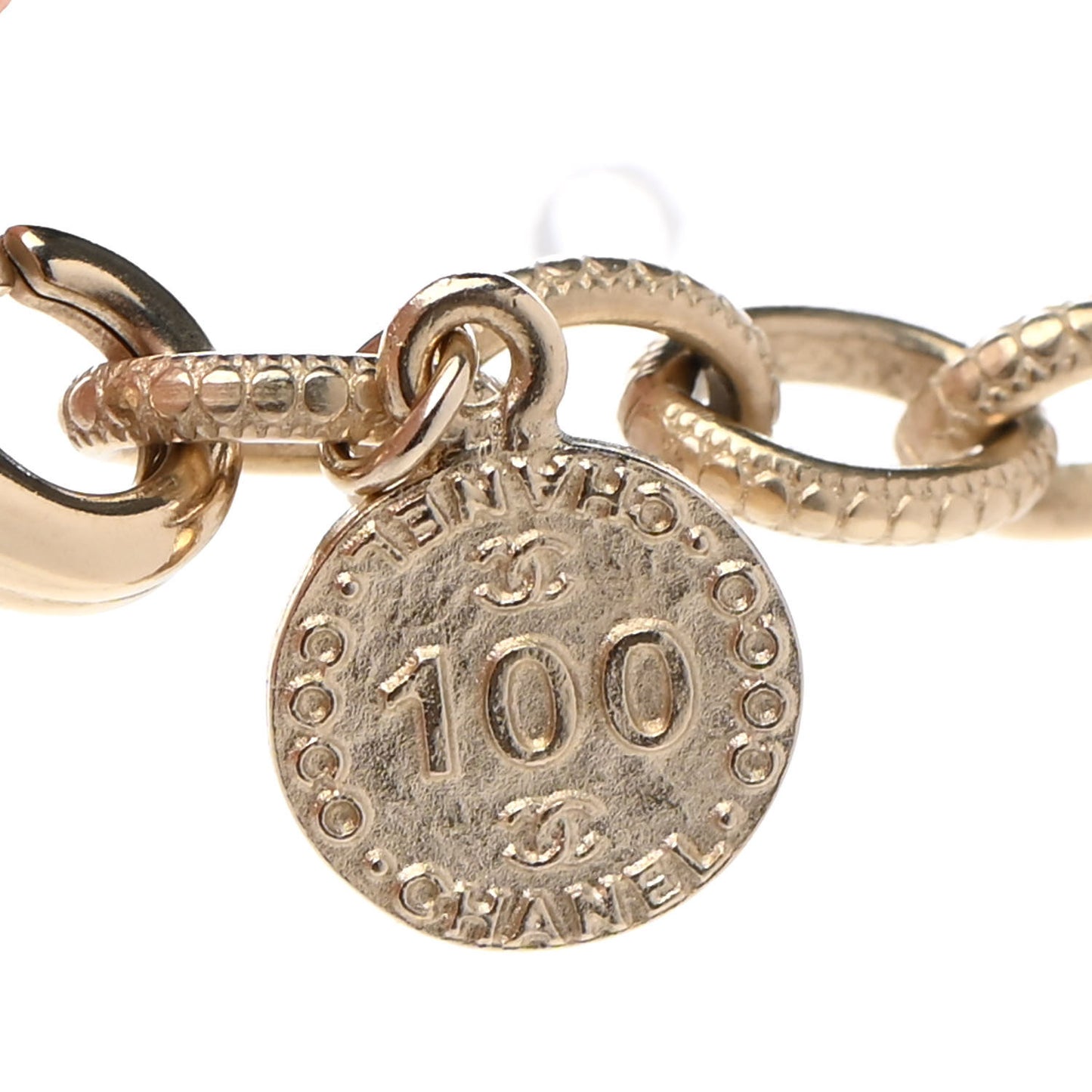 Pearl CC 100th Anniversary Necklace Light Gold