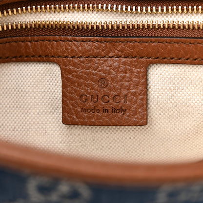 Gucci New Denim GG Monogram Calfskin Small Jackie 1961 Hobo Blue Tea Cuir 6 of 11
