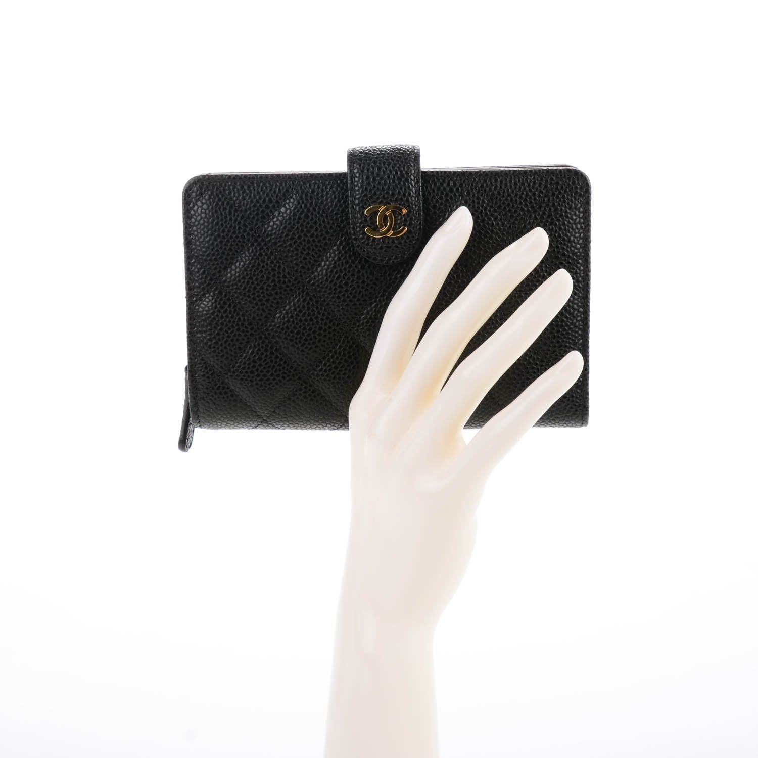 Chanel Caviar Quilted Zipped Pocket Wallet Black 2 of 8