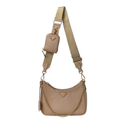 Prada Saffiano Re-Edition 2005 Shoulder Bag Cammeo Beige 2 of 11