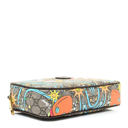 Gucci X DISNEY GG Supreme Monogram Donald Duck Small Interlocking G Belt Bag 80 32 Beige Multicolor New Acero 4 of 9