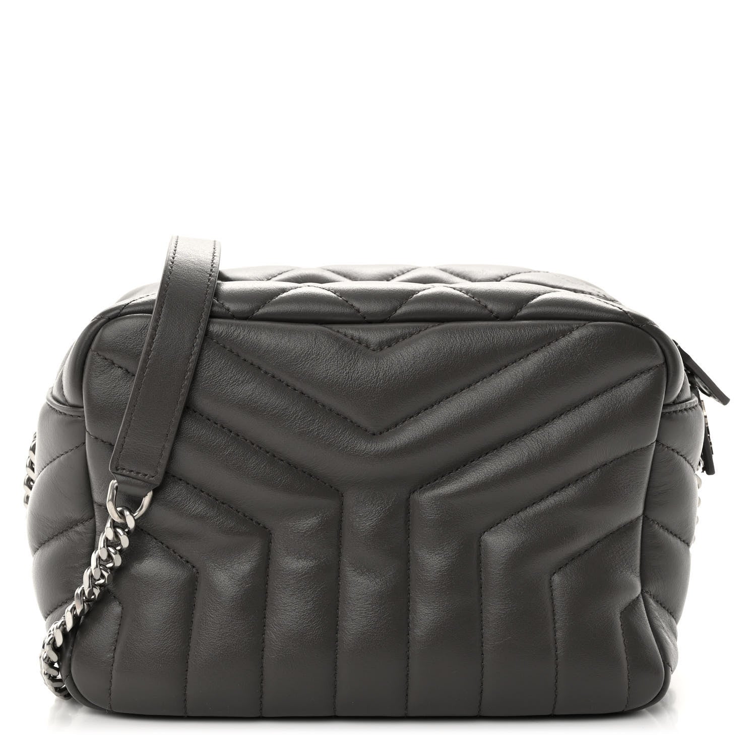 Saint Laurent Calfskin Y Quilted Monogram Small Loulou Bowling Bag Earth 1 of 9