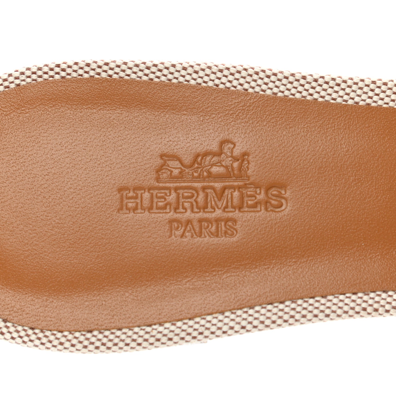 Hermes Calfskin Canvas Oasis Sandals 35 Noisette Beige Dore 6 of 9