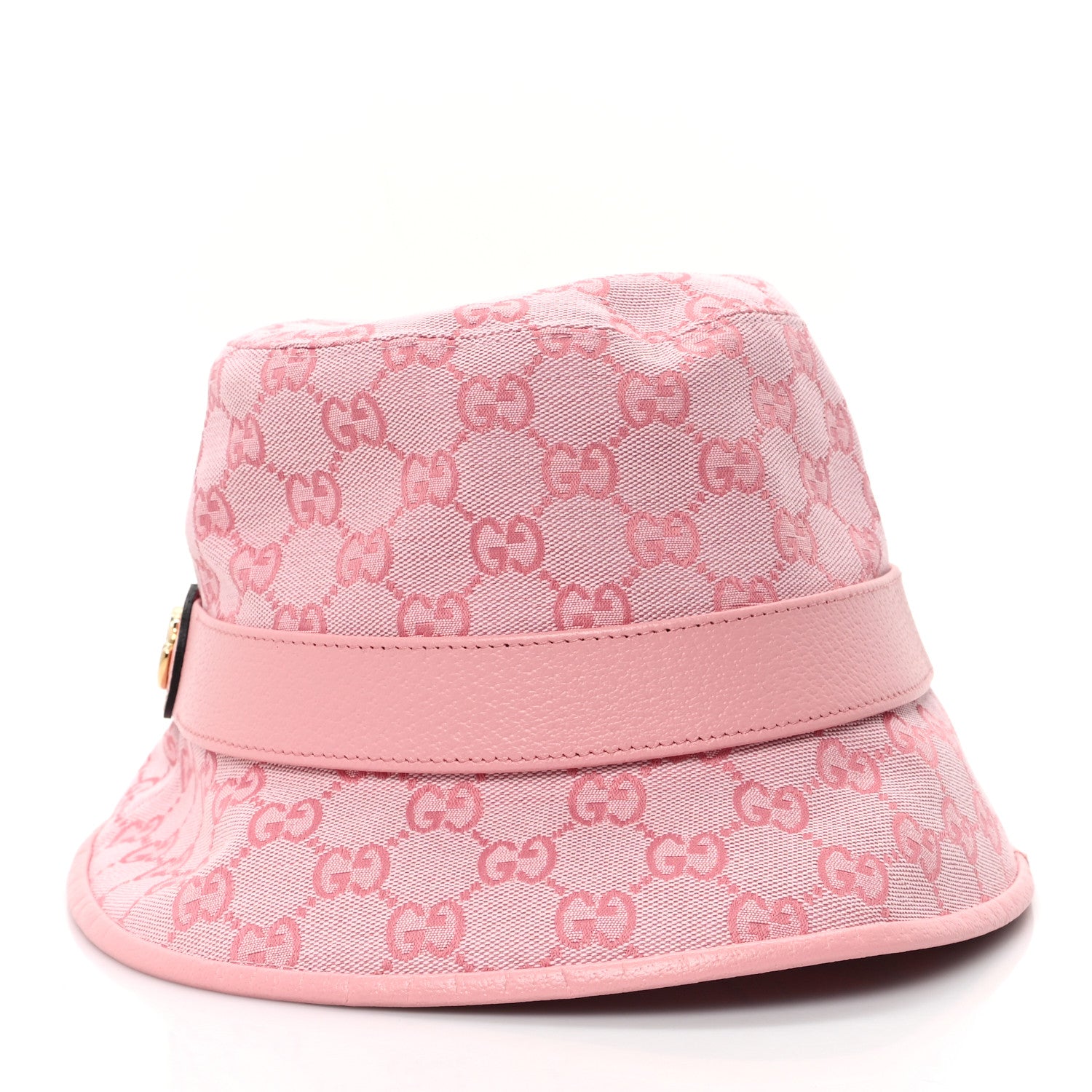 Gucci Monogram Textured Dollar Calfskin GG Jago Bucket Hat M Soft Cotton Candy Dark Cotton Candy 3 of 9
