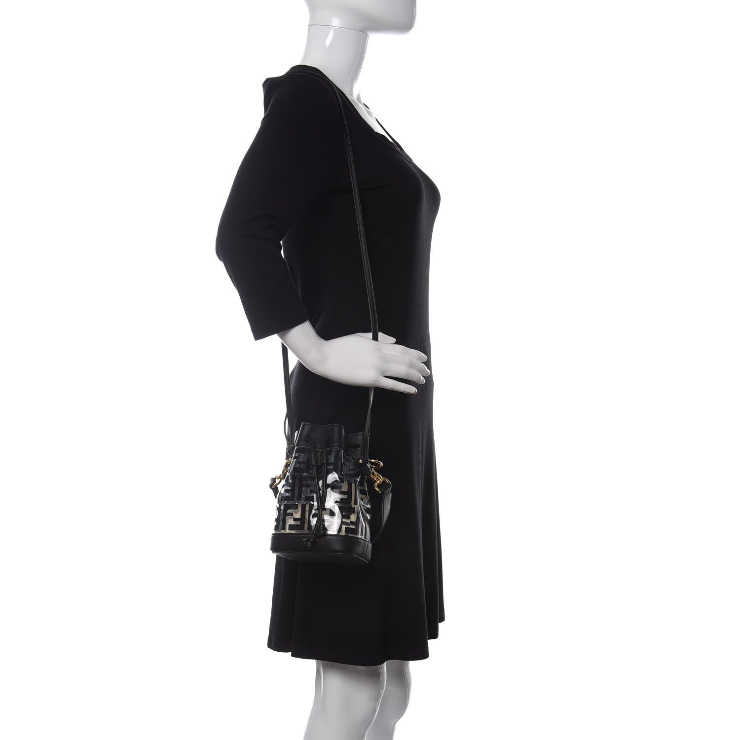 Fendi TPU FF Vitello Grace F is Fendi Mini Mon Tresor Bucket Bag Black 2 of 10