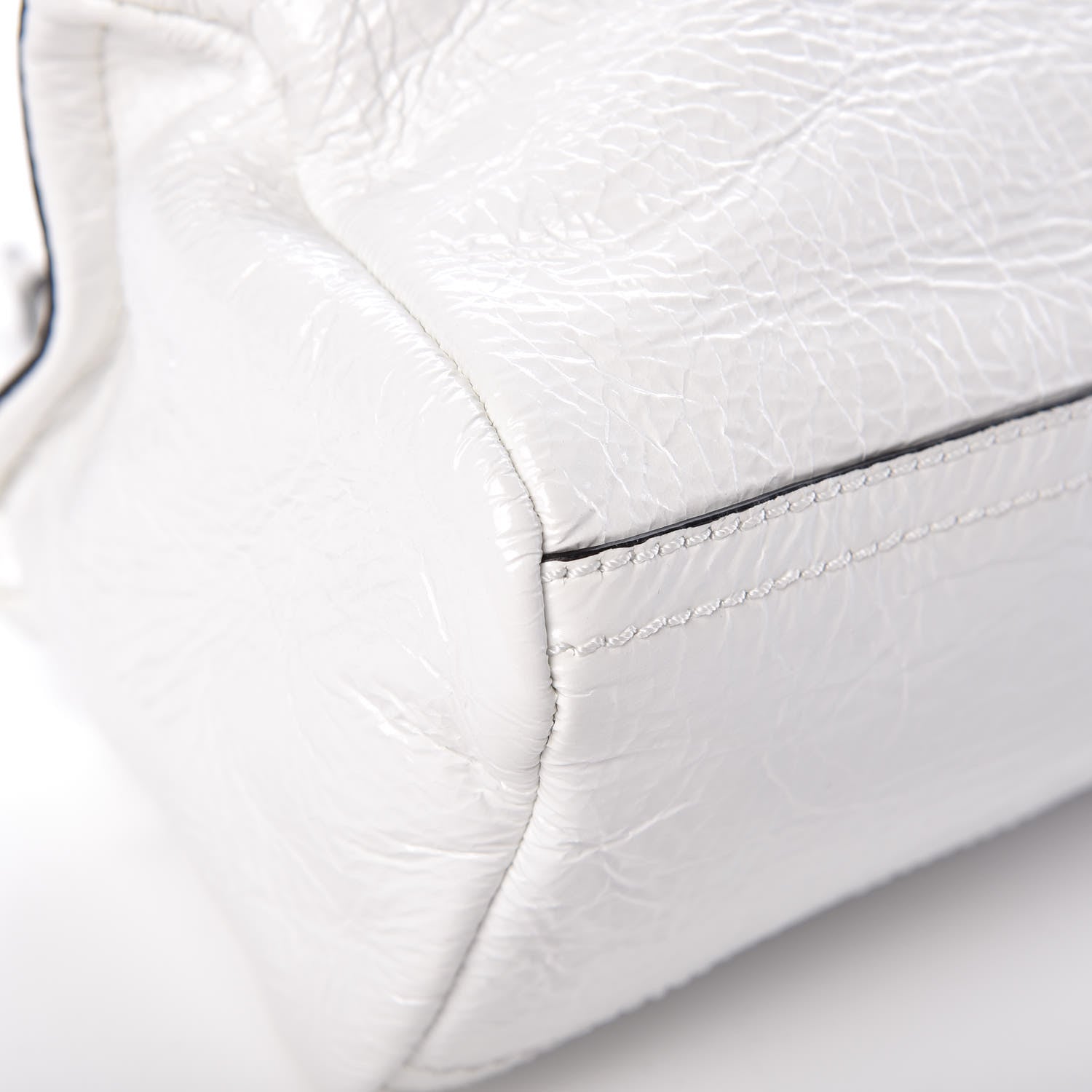 Givenchy Crinkled Patent Deerskin Mini Pandora White 9 of 13