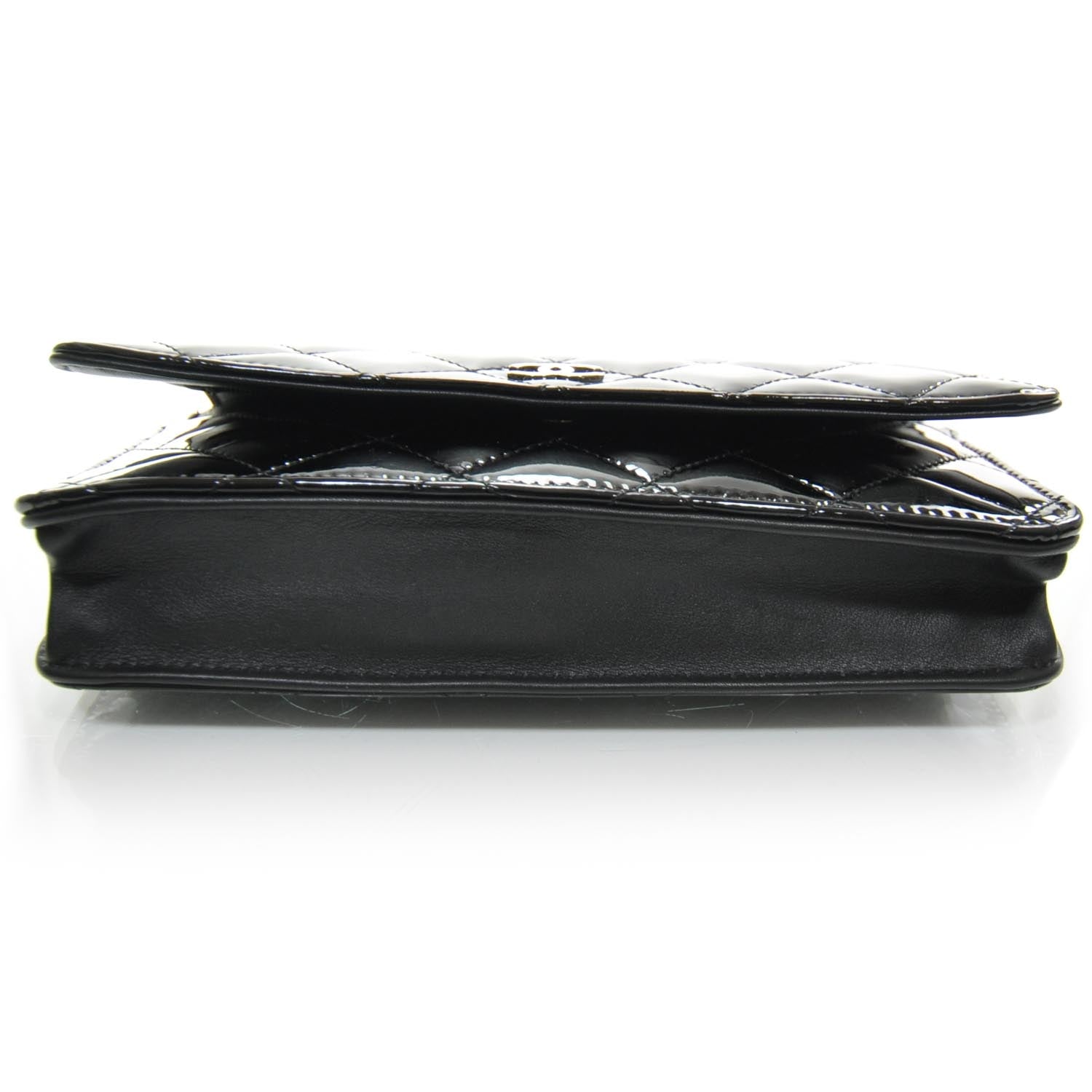 Chanel Patent Quilted Wallet On Chain Black 4 of 10