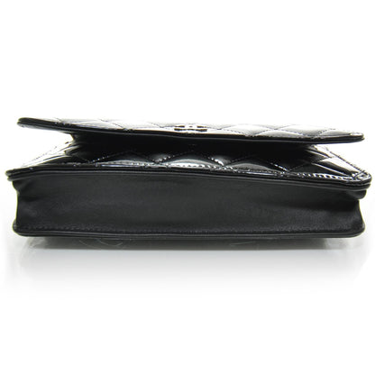 Chanel Patent Quilted Wallet On Chain Black 4 of 10