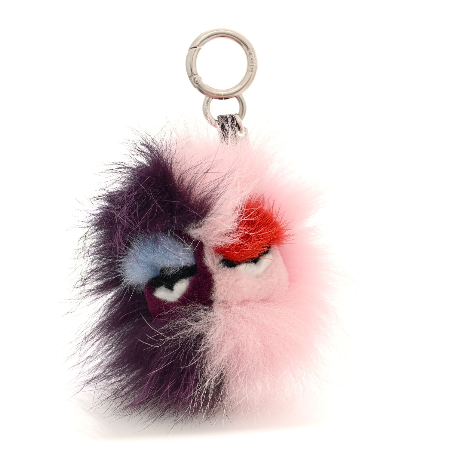 Fendi Fox Mink Rabbit Fur Vitello Flamingo Mini Monster Bag Bug Charm Pink Purple Multicolor 1 of 4