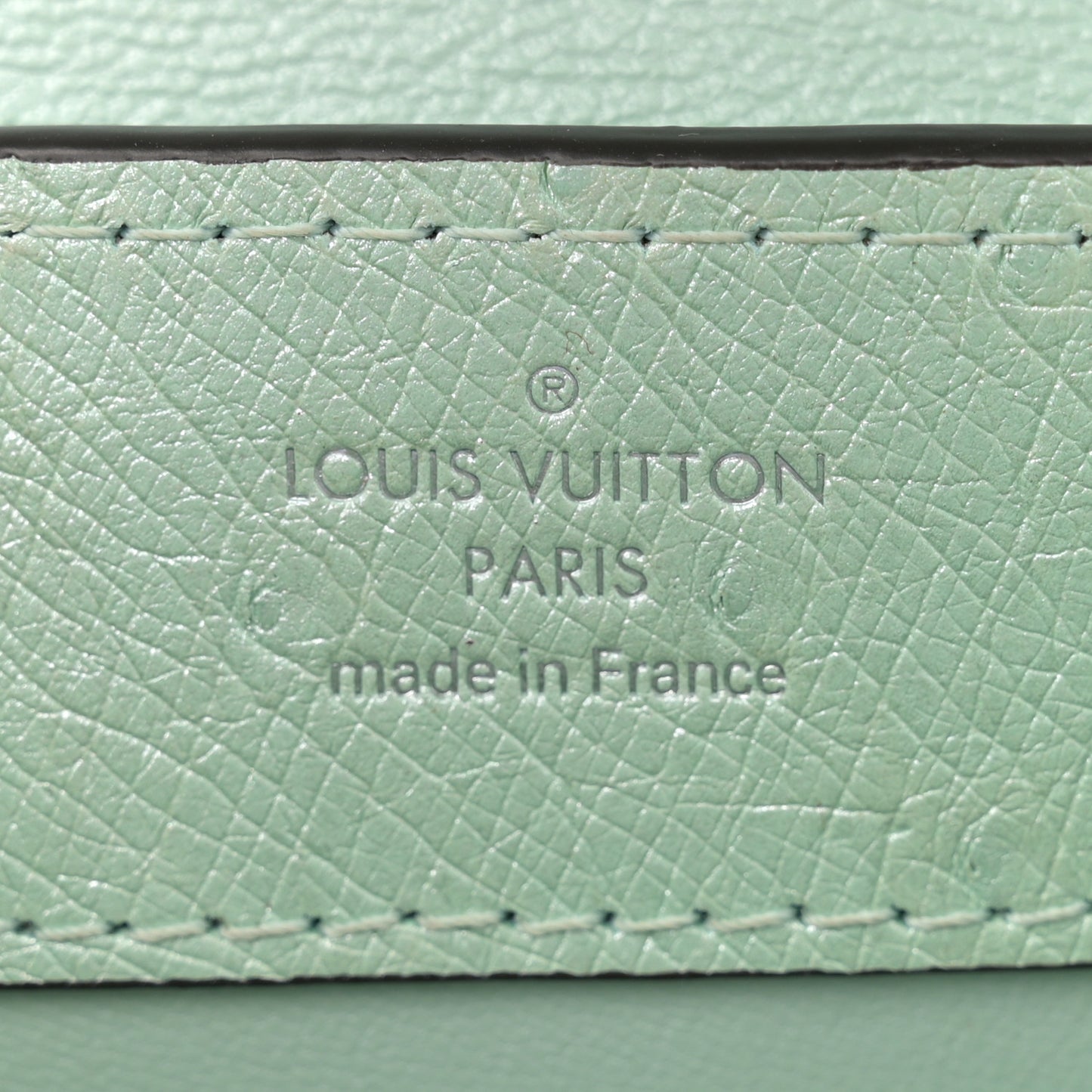 Iridescent Ostrich Capucines Mini Vert d’Eau
