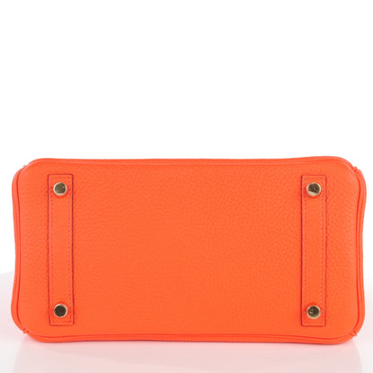 Hermes Taurillon Clemence Birkin 25 Orange Poppy 4 of 20