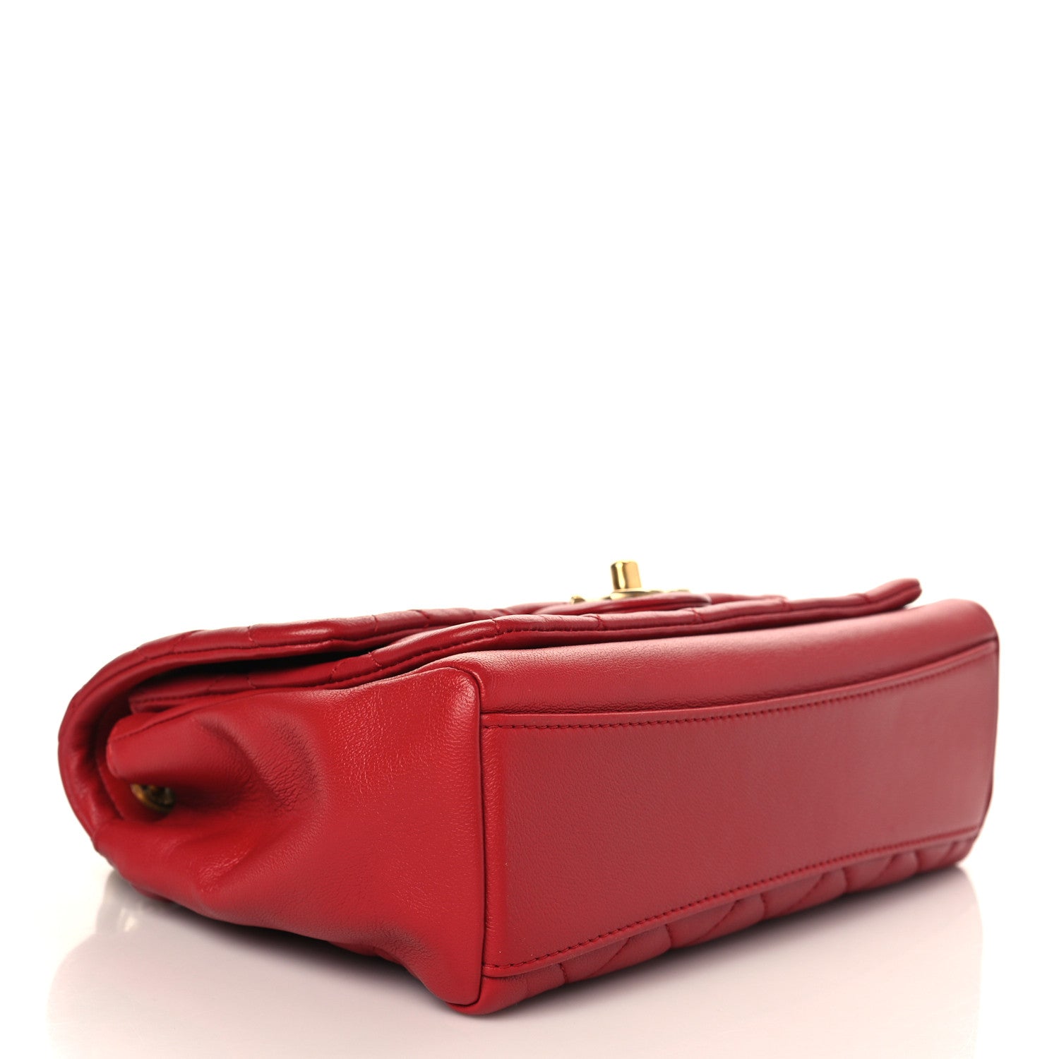 Chanel Lambskin Quilted Small Chain Link Flap Bag Red 3 of 8