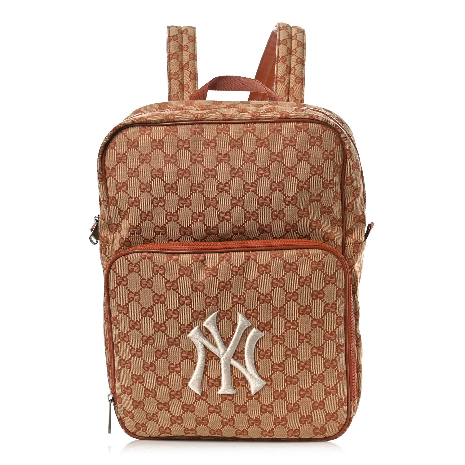 GUCCI × MLB リュック Gucci X MLB GG Monogram NY Yankees Medium Backpack Beige Ruggine
