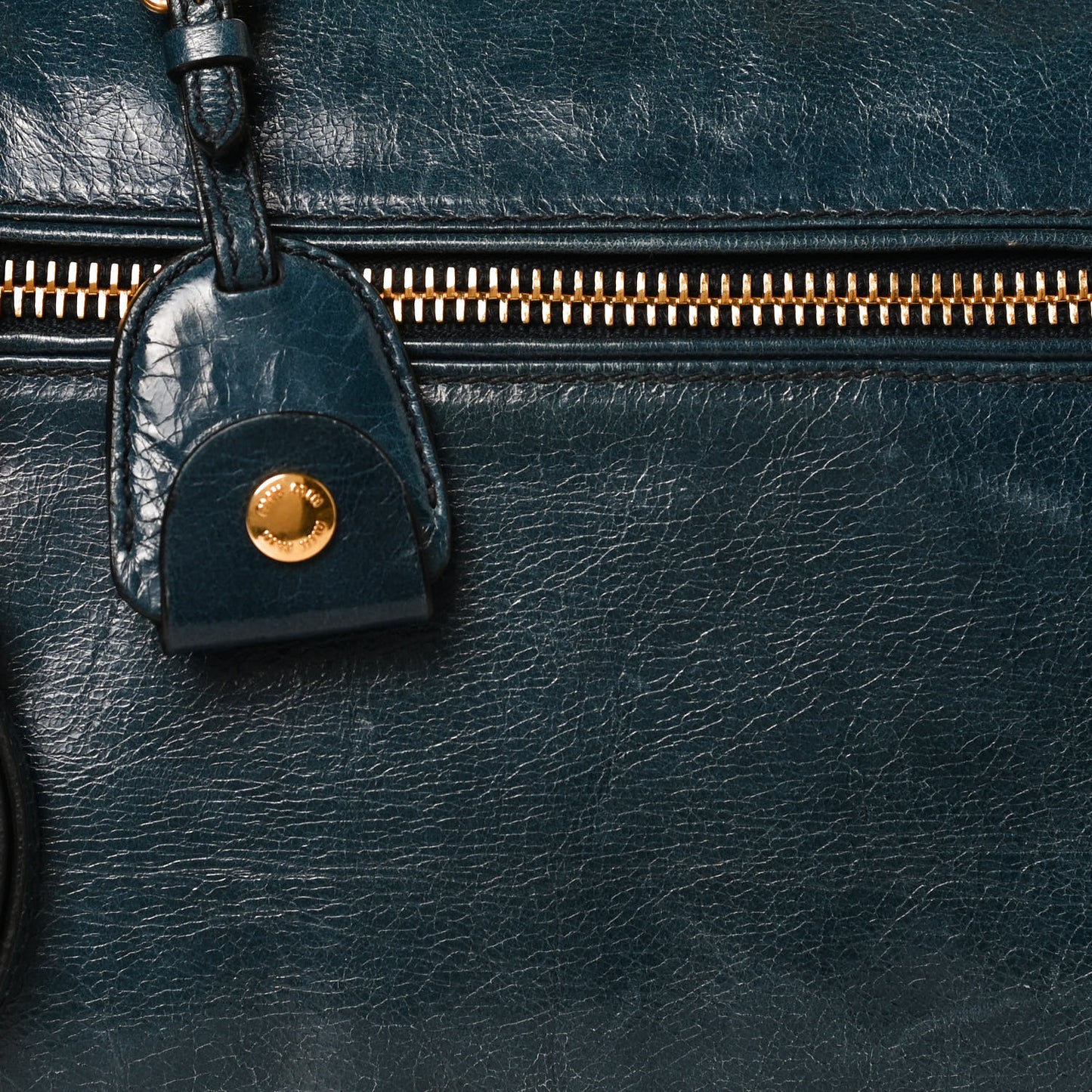 Vitello Shine Zip Tote Denim